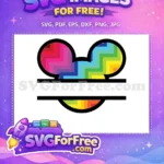 Free Rainbow Mickey Pattern Free Chevron Style Mickey Heads Free SVG - Instant Download