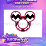 Free Zigzag Pattern Free Dark Red Mickey Heads Free SVG - Instant Download