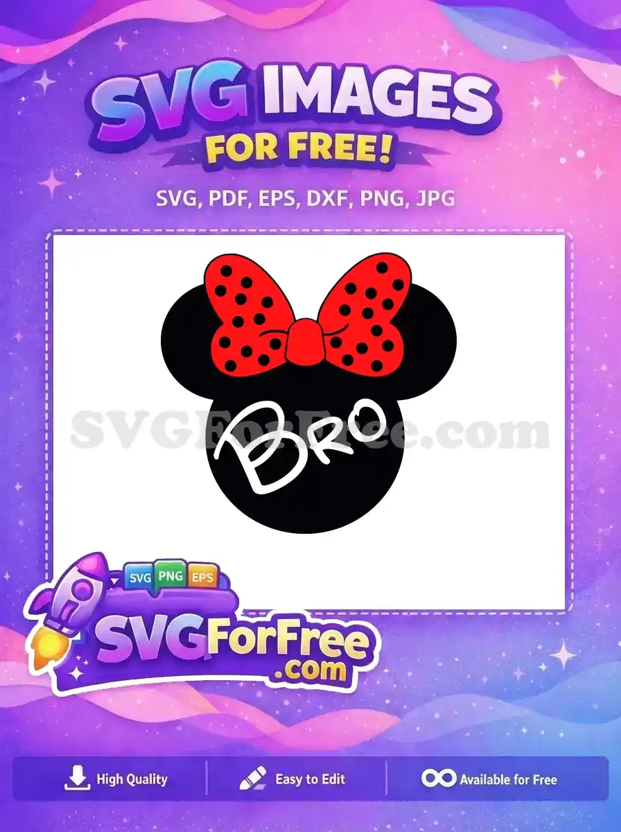 Free Red Bow Polka Dots Free Bro Saying Movie Free SVG
