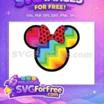 Free Polka Dot Bow Free Rainbow Chevron Minnie Free SVG - Instant Download