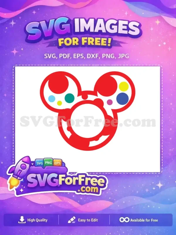 Free Colorful Bubble Free Polka Dots Mickey Heads Free SVG