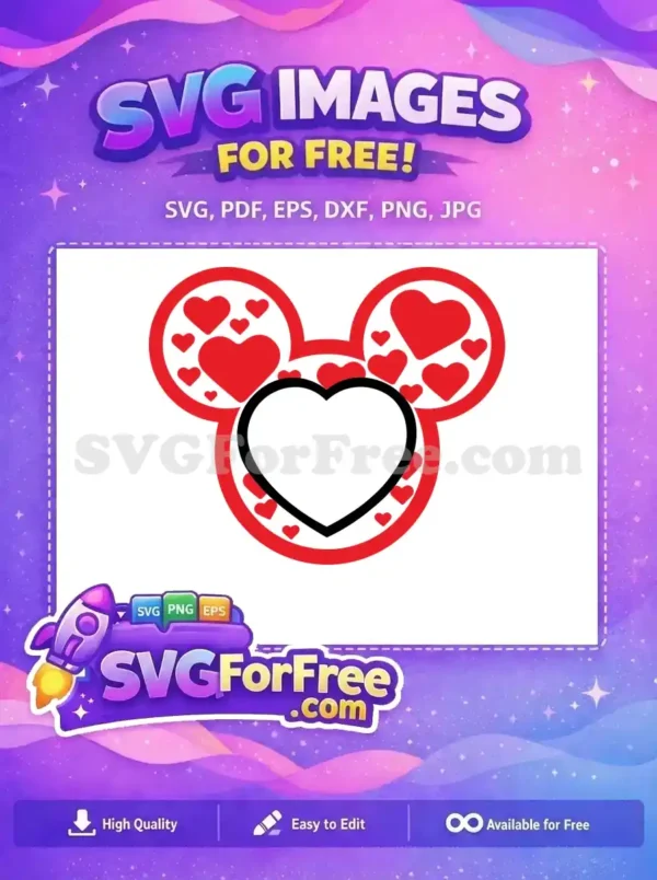 Free Red Hearts Free Black Heart Mickey Free SVG