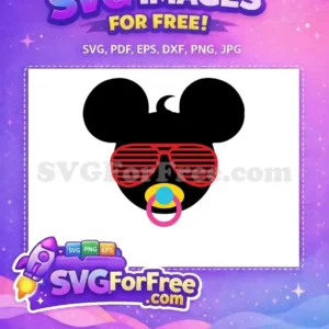 Free Black Mickey Red Glasses Free Pacifier Baby Free SVG Free Black Mickey Red Glasses Free Pacifier Baby Free SVG