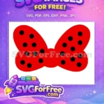 Free Red Polka Dot Free Minnie Bow Character Free SVG - Instant Download