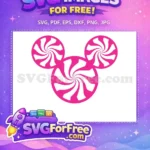 Free Swirl Mickey Heads Free Pink Design Cartoon Free SVG - Instant Download