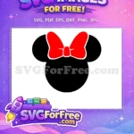 Free Red Bow Free Minnie Mouse Head Cartoon Free SVG - Instant Download