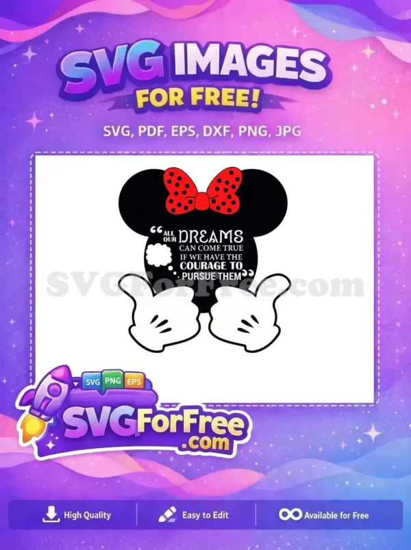 Free Polka Dot Bow Free Minnie Quote Design Free SVG