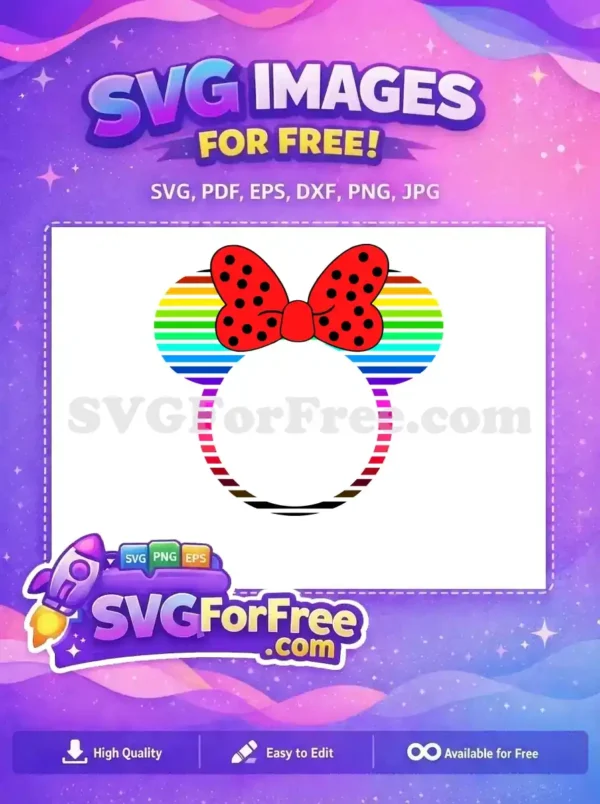 Free Polka Dot Bow Free Rainbow Stripes Mickey Free SVG Free Polka Dot Bow Free Rainbow Stripes Mickey Free SVG