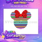 Free Polka Dot Bow Free Colorful Stripes Minnie Free SVG - Instant Download