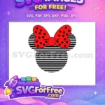 Free Red Bow Black Dots Free Minnie Heads Saying Free SVG - Instant Download