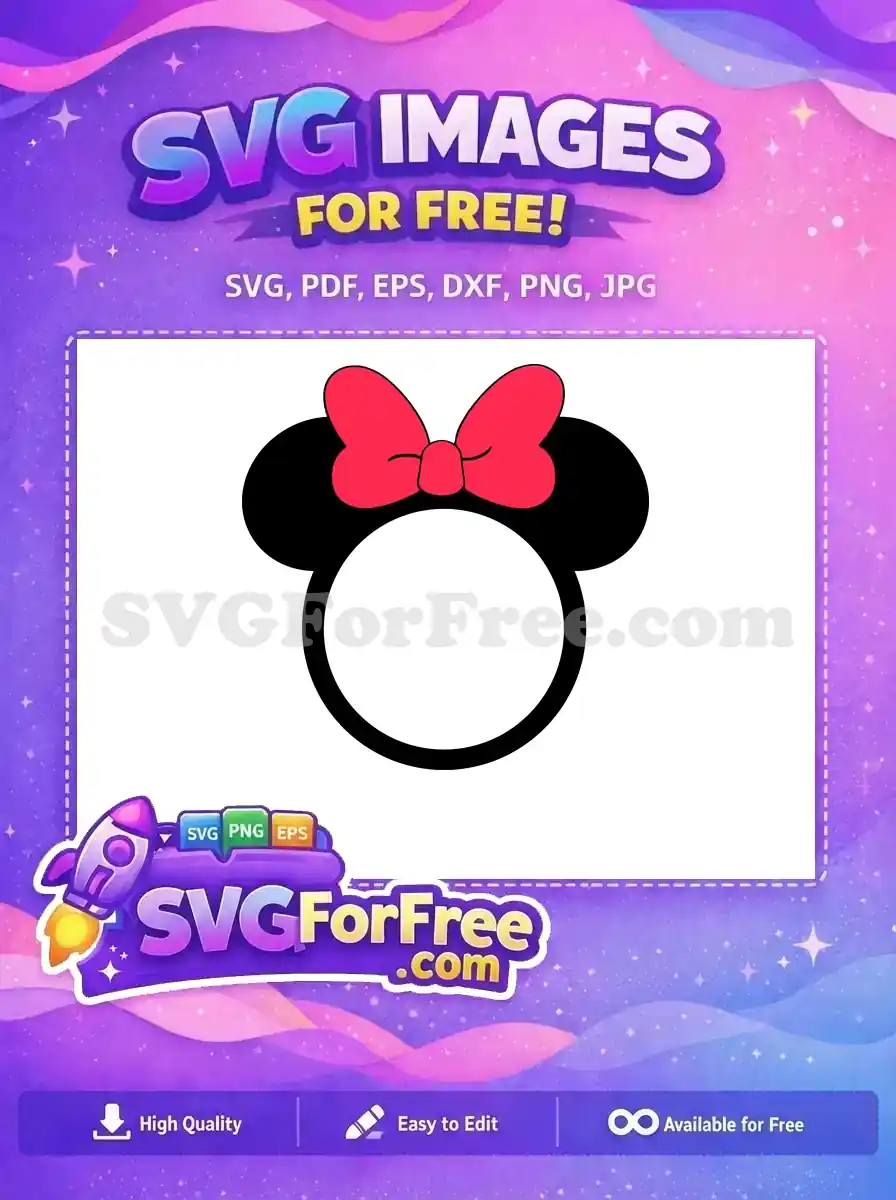 Free Minnie Mouse Bow Free Red Bows Headband Free SVG