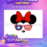 Free Patriotic Glasses Free Red Bow Minnie Free SVG - Instant Download