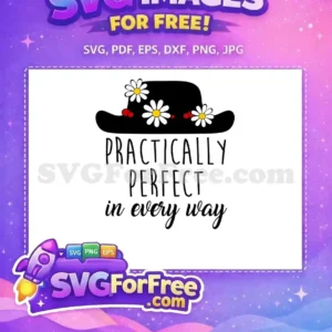 Free Black Hat Daisies Free Practically Perfect Mary Poppins Free SVG