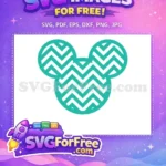Free Teal Chevron Pattern Free Mickey Heads Sayings Free SVG - Instant Download