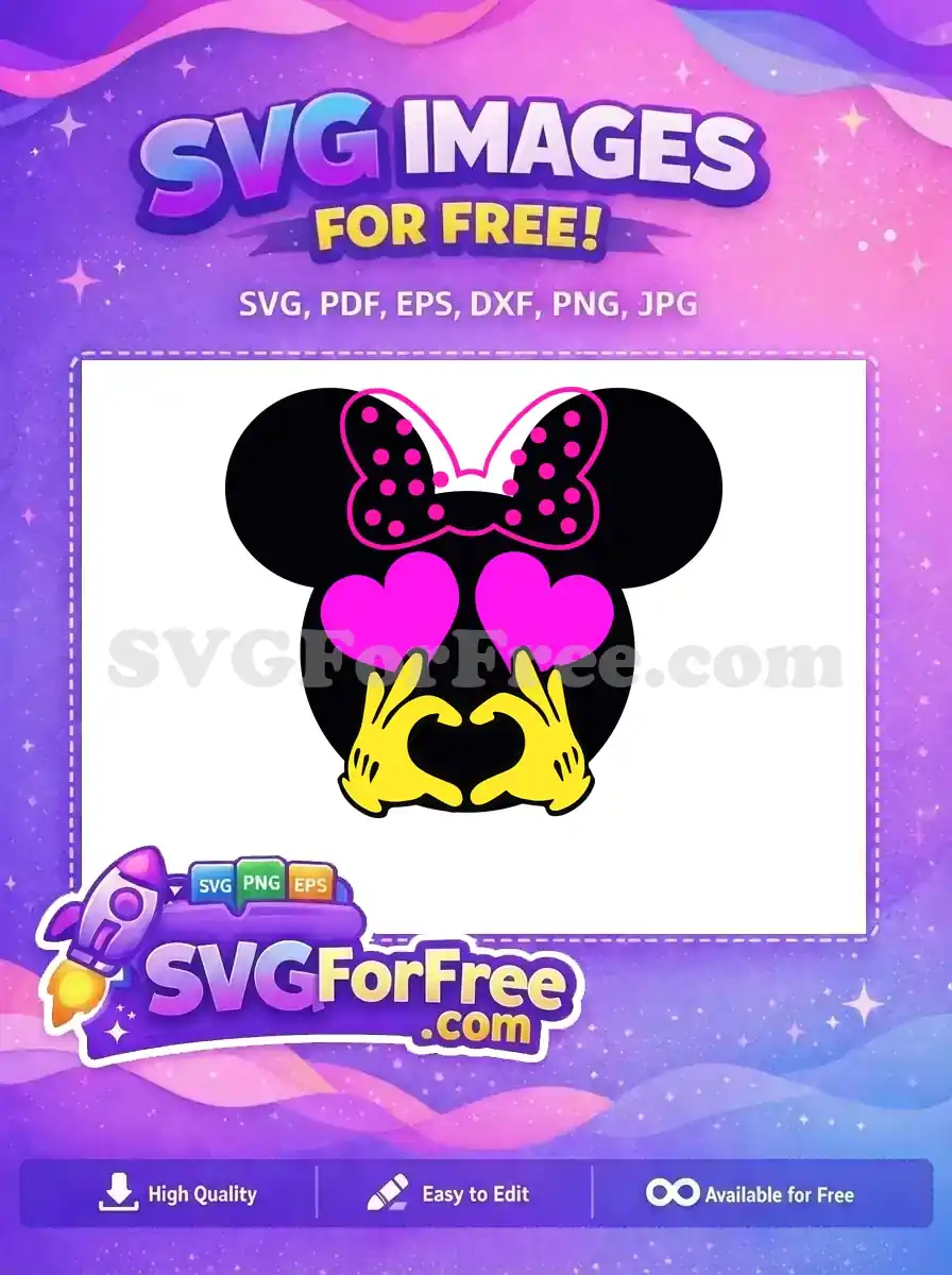 Free Minnie Pink Bow Free Hearts Mickey Free SVG