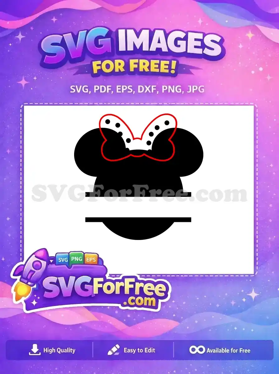 Free Red Bow Minnie Mouse Free Head Outline Movie Free SVG