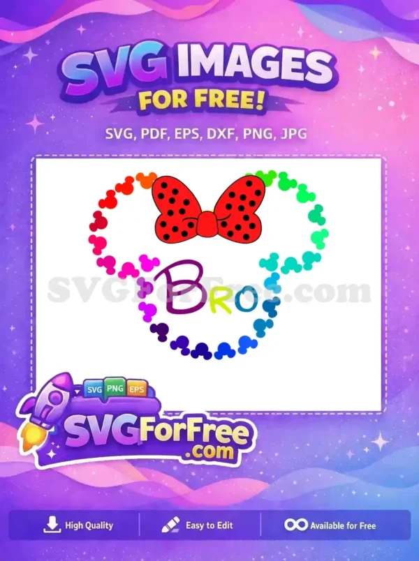 Free Rainbow Mickey Heads Free Minnie Bow Bro Free SVG Free Rainbow Mickey Heads Free Minnie Bow Bro Free SVG
