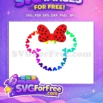 Free Rainbow Mickey Heads Free Minnie Bow Tie Movie Free SVG - Instant Download