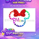 Free Polka Dot Bow Free Colorful Mom Mickey Heads Free SVG - Instant Download