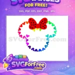 Free Rainbow Mickey Heads Free Minnie Bow Outline Free SVG - Instant Download
