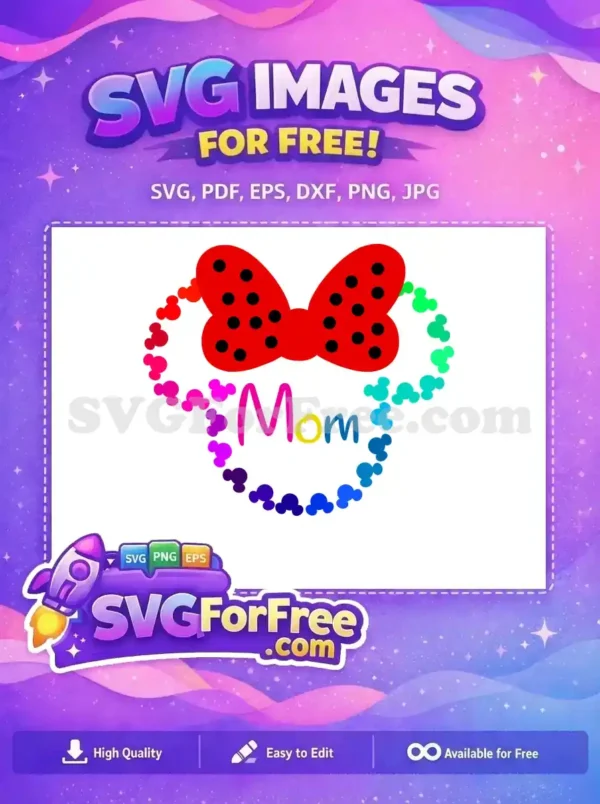 Free Rainbow Mickey Heads Free Mom Design Free SVG