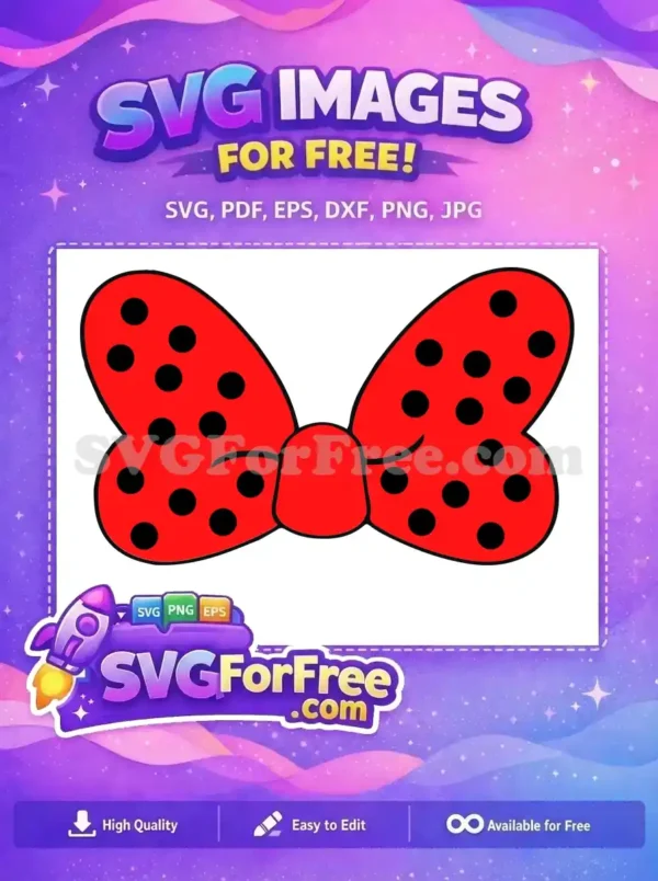 Free Polka Dot Bow Free Minnie Mouse Head Free SVG 4