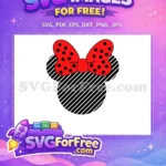 Free Red Bow With Black Dots Minnie Free Mouse Free SVG - Instant Download