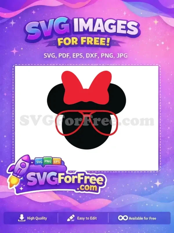 Free Red Bow Free Aviator Glasses Minnie Free SVG