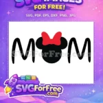 Free Minnie Mom Letters Free Red Bow Disney Free SVG - Instant Download