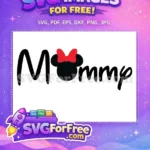 Free Cute Momma Free Minnie Head Black Red Free SVG - Instant Download