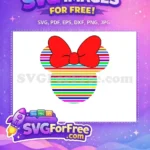 Free Striped Minnie Head Free Red Bow Disney Free SVG 2 - Instant Download