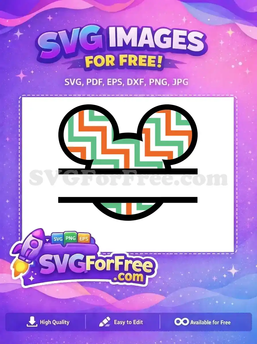 Free Chevron Pattern Free Orange Green Mickey Heads Free SVG