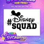 Free Mickey Ears Free Disney Squad Black Free SVG - Instant Download