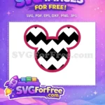Free Zigzag Pattern Free Dark Red Outline Mickey Free SVG - Instant Download