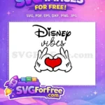 Free Disney Vibes Free Heart Hands Mickey Free SVG - Instant Download