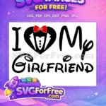 Free Tuxedo Bowtie Heart Free I Love Girlfriend Free SVG - Instant Download
