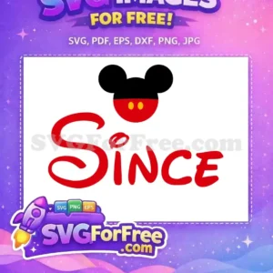 Free Black Ear Free Red Since Mickey Free SVG