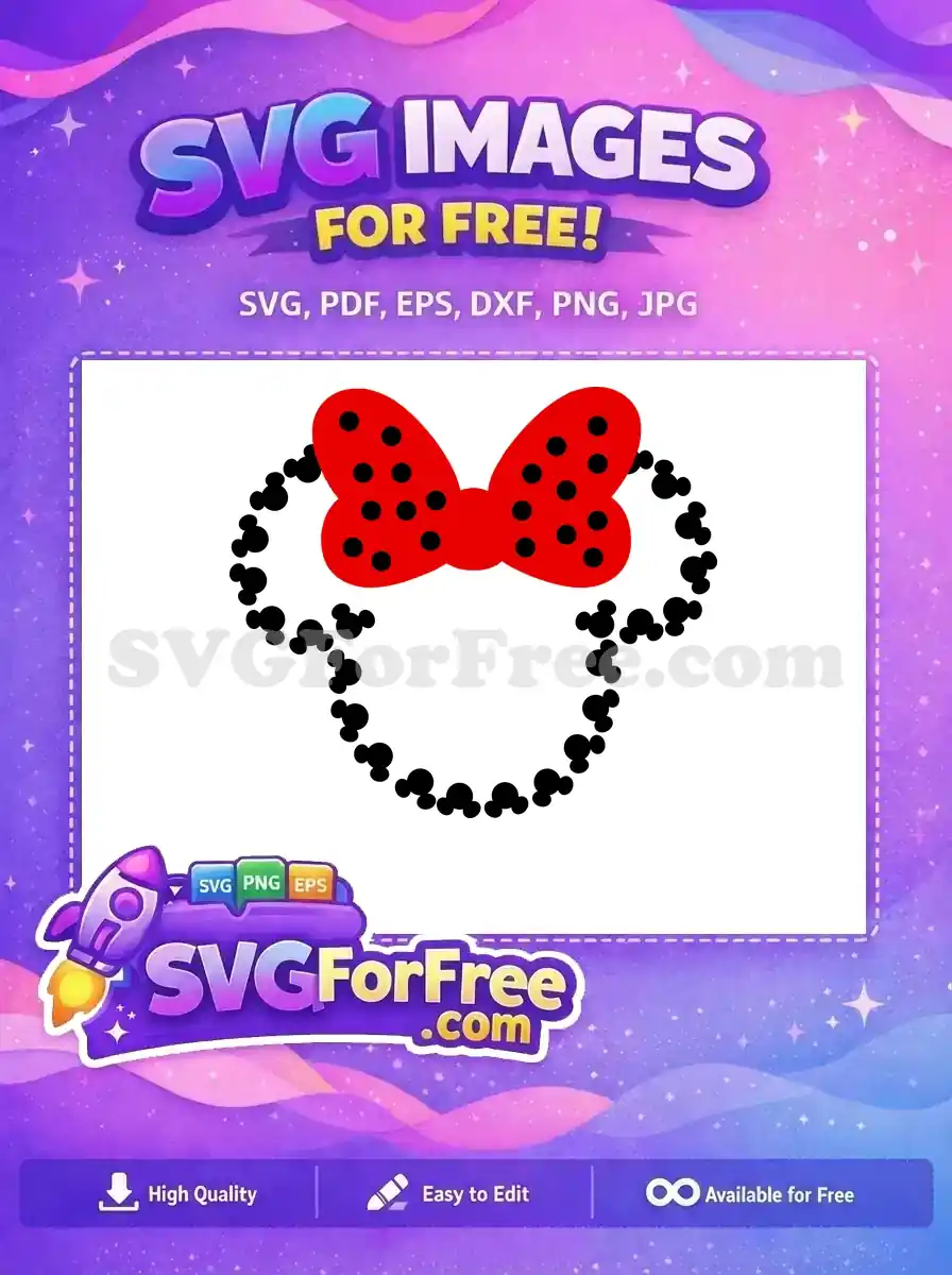 Free Polka Dot Bow Free Minnie Mouse Head Free SVG 6