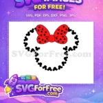 Free Red Bow Black Polka Dots Free Minnie Mouse Free SVG - Instant Download