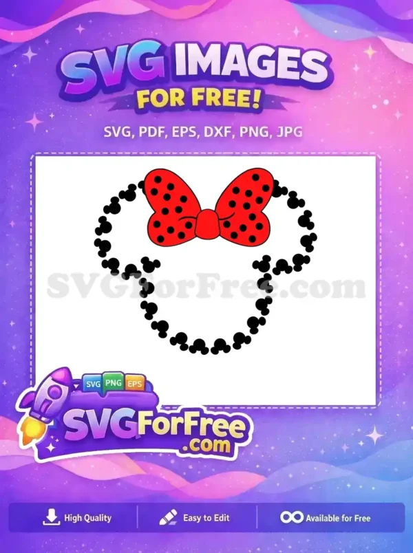 Free Red Bow Black Polka Dots Free Minnie Mouse Free SVG
