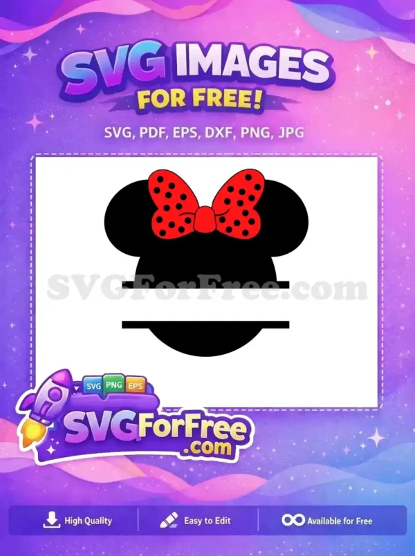 Free Red Polka Dot Bow Free Minnie Mouse Inspired Free SVG