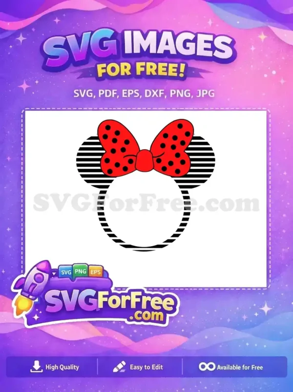 Free Red Polka Dot Free Bow Minnie Free SVG