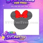 Free Red Bow Free Striped Ears Character Free SVG - Instant Download