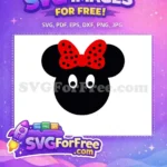 Free Black Silhouette Free Red Bow Minnie Free SVG - Instant Download