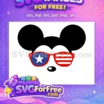 Free Patriotic Star Free Stripes Mickey Heads Free SVG - Instant Download