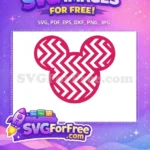 Free Hot Pink Zigzag Free Mickey Heads Pattern Free SVG - Instant Download