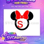 Free Red Bow Initial S Free Minnie Mouse Head Free SVG - Instant Download