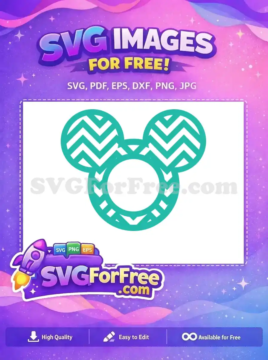 Free Turquoise Chevron Pattern Free Mickey Head Monogram Free SVG