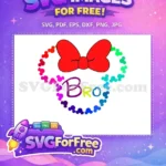 Free Rainbow Mickey Heads Free Red Bow Bro Free SVG - Instant Download