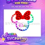Free Polka Dot Bow Free Dad Text Mickey Free SVG - Instant Download